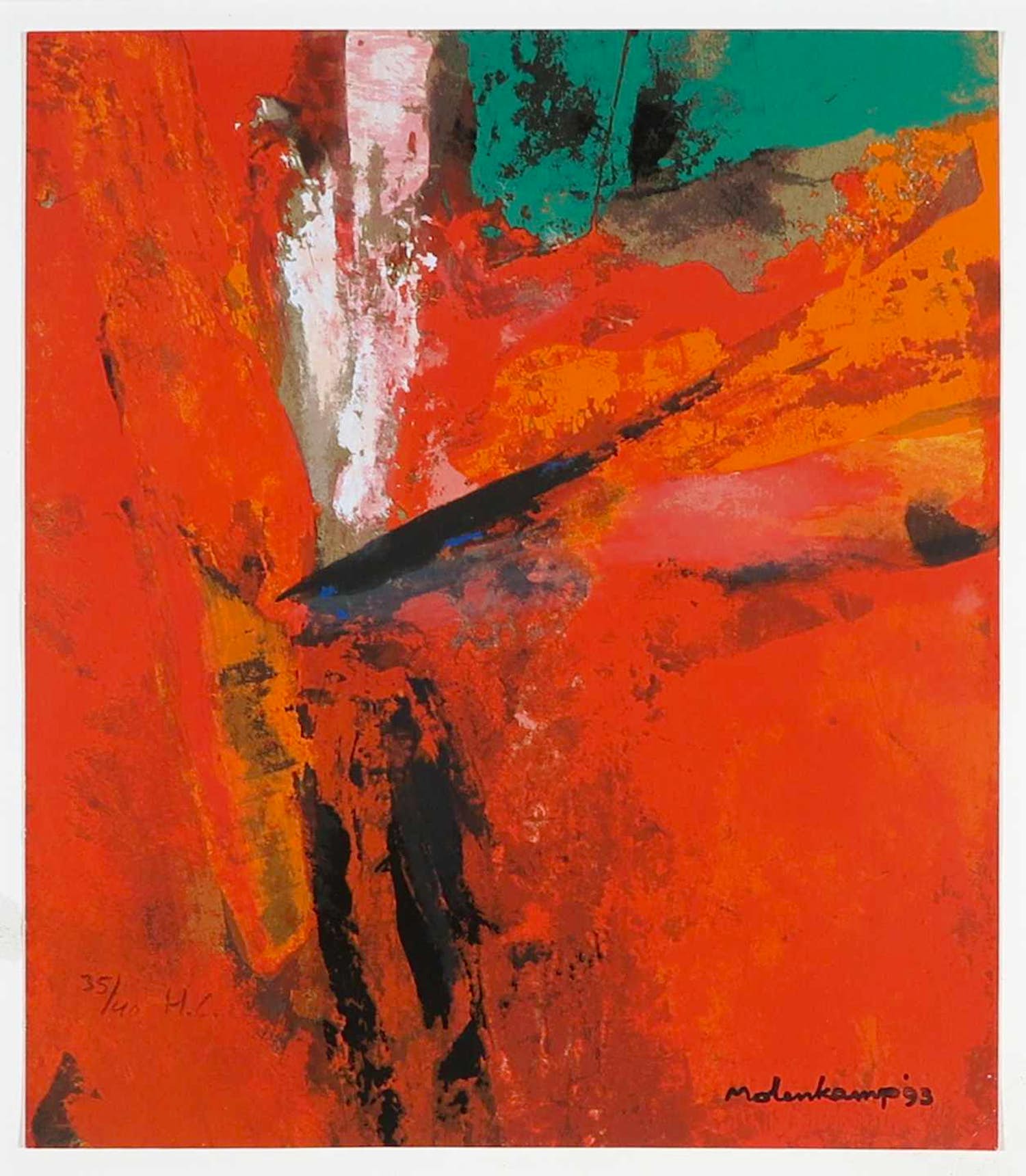Nico Molenkamp - Zeefdruk, Abstracte compositie kopen? Bied vanaf 1!
