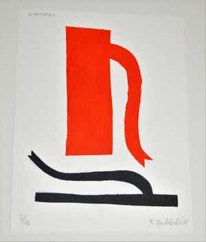 Klaas Gubbels - Baselitz, 2 keer gesigneerd! Oplage 12 ex. verkocht voor € 325!