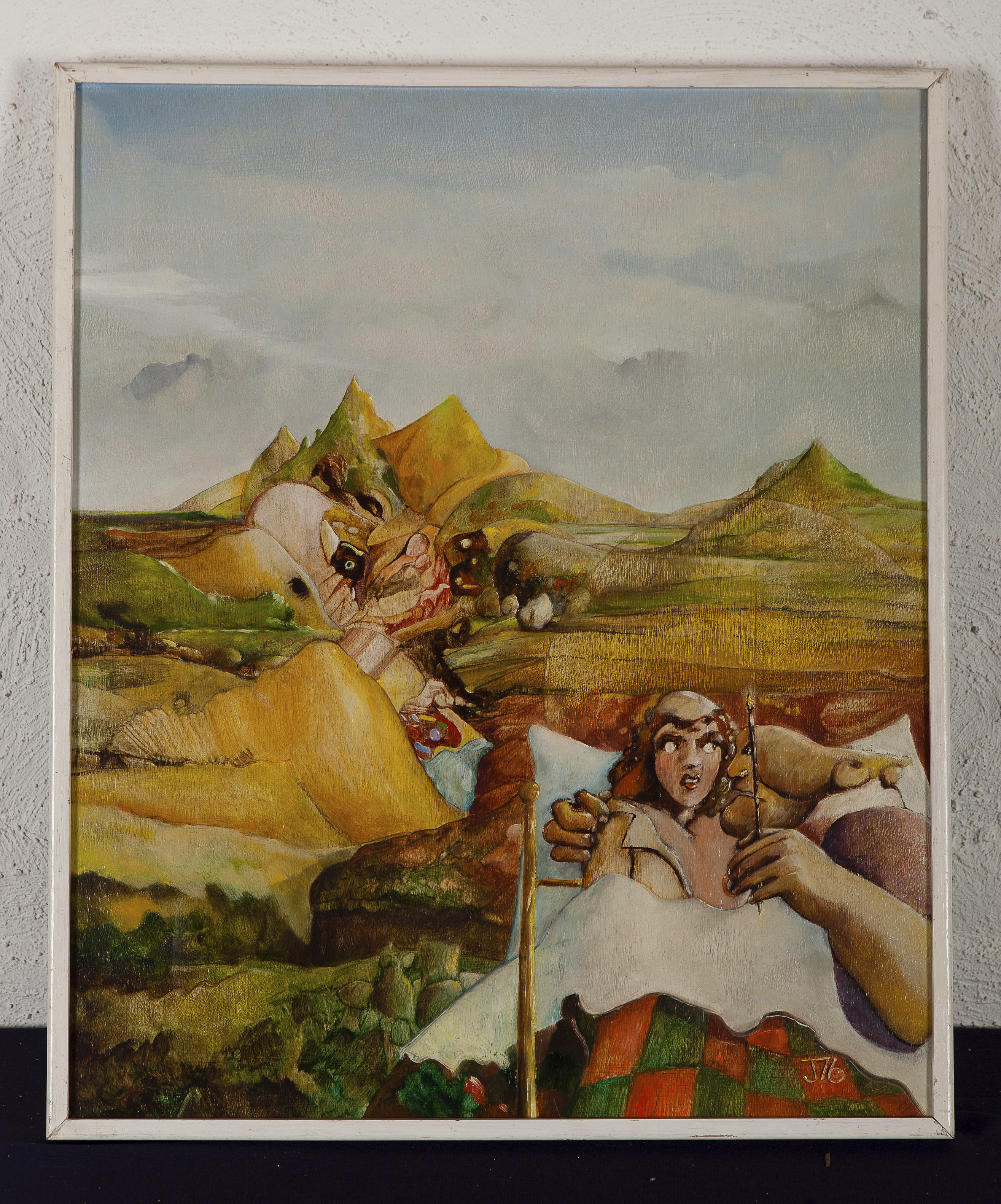 Jeroen Bal - De schilder en z'n model - Olieverf op paneel (hout) - BKR Het Bildt - 1976 kopen? Bied vanaf 10!