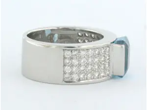 18k witgouden ring met topaz en briljant geslepen diamant 0.56ct - rm 17.25 kopen? Bied vanaf 1200!