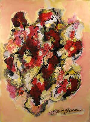 Bert Braam - Acryl op doek, Zonder titel verkocht voor € 70!