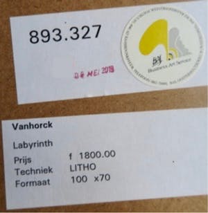 Hans Vanhorck - Labyrinth - Groot - Professioneel passe-partout - Originele galerieprijs F 1800, kopen? Bied vanaf 1!