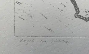 AcheterHarrie Gerritz - kleurenets - 'Vogels en alarm' - 1985? Enchérissez de 75!