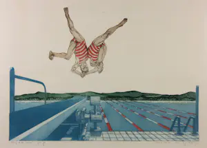 Leentje Linders - Kleurenets, Plunge to the horizon - Ingelijst (Groot) kopen? Bied vanaf 40!