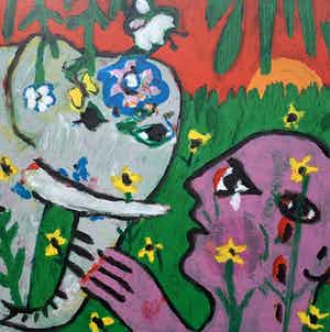 Hans Truijen - kleurenzeefdruk | 'Touching Paradise' | 1995 verkocht voor € 80!