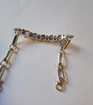 Nieuw zilveren armband gezet met 5 grote facetgeslepen Amethist en 6 kleine kopen? Bied vanaf 85!