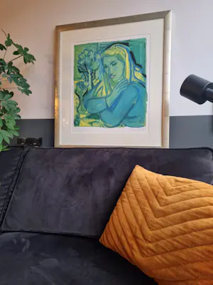 Corneille - Bijzonder ingelijst vroeg werk, origineel uit 1947, "LIESJE" kopen? Bied vanaf 250!