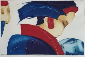 Dana Andreev - Kleurenets: 'Looking back' (1995) - Ingelijst kopen? Bied vanaf 145!