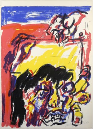 Jan Sierhuis - Litho, Compositie met figuur - Ingelijst kopen? Bied vanaf 70!