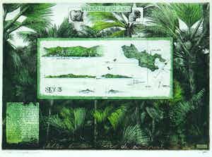 Rolf Weijburg - Kleurenets en aquatint, Praslin island - Ingelijst verkocht voor € 50!