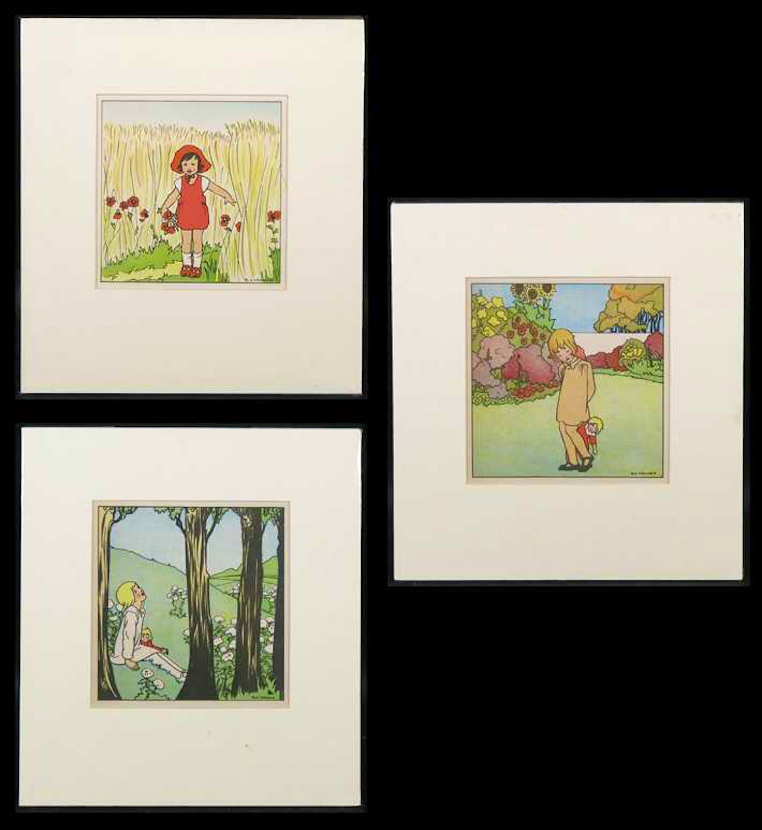 Rie Cramer - Lot van drie litho's (ca. 1920), illustraties voor kinderboeken kopen? Bied vanaf 80!