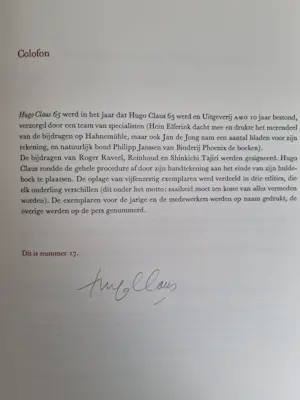 Roger Raveel - 'Hugo Claus 65' met gesigneerde werken van Raveel, Tajiri en Reinhoud kopen? Bied vanaf 875!