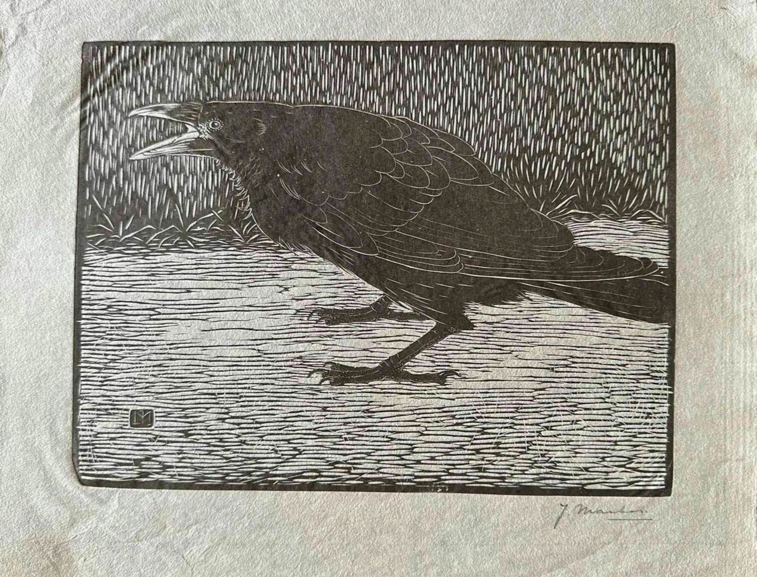 Jan Mankes - Houtsnede Zwarte Kraai - Gesigneerd - 1918 kopen? Bied vanaf 395!