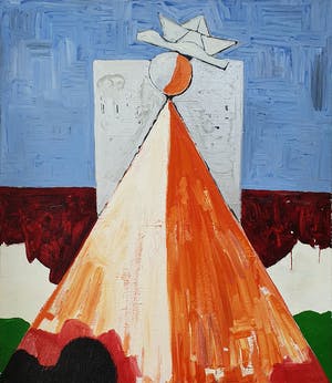 Andre Groothuizen - Schilderij: 'Bootje' (1990) - Zeer groot kopen? Bied vanaf 135!