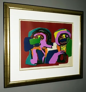 Karel Appel - Figuren, litho (prachtig ingelijst, groot) kopen? Bied vanaf 895!