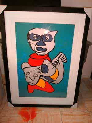 Karel Appel - Cool luke singing hands {zeer groot] verkocht voor € 1199!