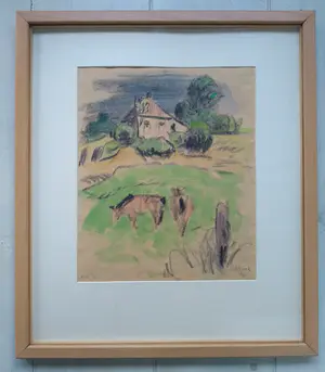 Jan Altink - Landschap met huis in de verte kopen? Bied vanaf 625!