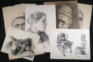 Niet of onleesbaar gesigneerd - Lot van 26 tekeningen in verschillende technieken kopen? Bied vanaf 1!