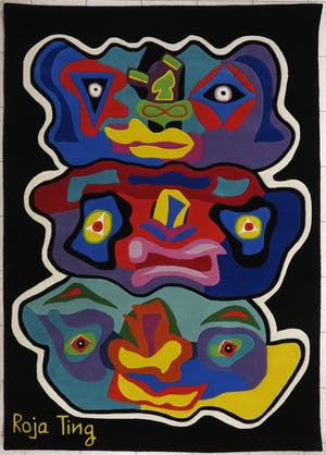 Roja Ting - Scheerwollen (wand)kleed, Three Faces (Zeer groot) kopen? Bied vanaf 500!