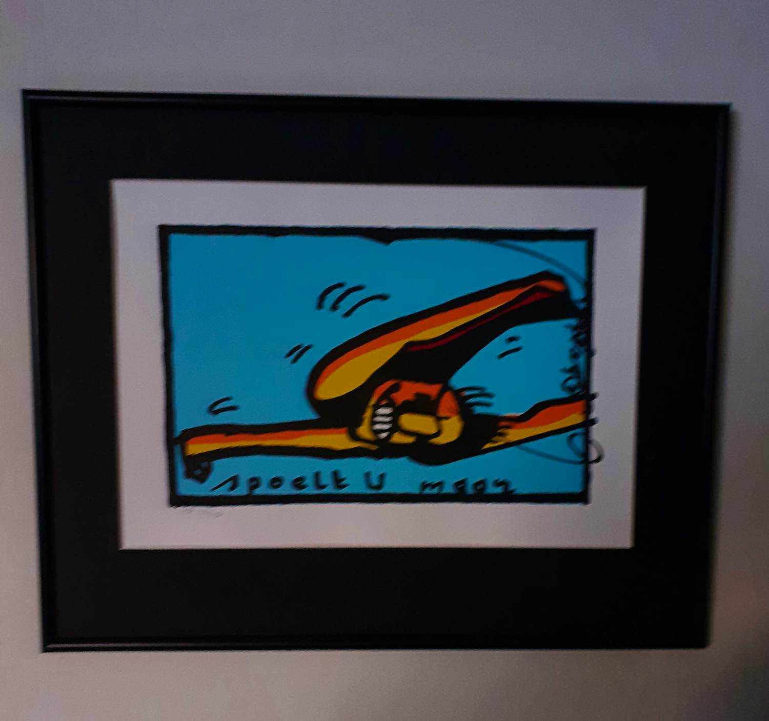 Herman Brood - 'Spoelt u maar' (mooi gelijst) verkocht voor € 225!