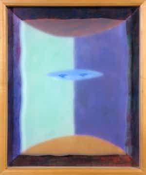 Peter Verhaar - Acryl op doek op hout en gezandstraald glas, Face Value IV - Ingelijst verkocht voor € 35!