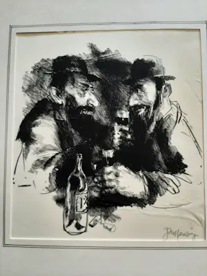 Jan Mensinga - Litho, scènes uit het caféleven kopen? Bied vanaf 35!