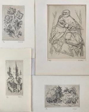 Jan Flameng - 4 prachtige gesigneerde en genummerde etsen - oplage 30 kopen? Bied vanaf 65!