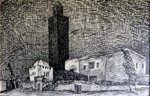 Herman Bieling - Stadsgezicht op Fez met moskee.Marokko. kopen? Bied vanaf 100!