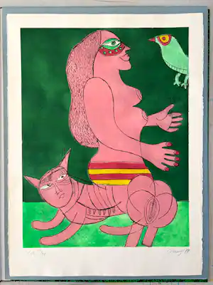 AcheterCorneille - ets - Femme et faune familière (1977)? Enchérissez de 500!