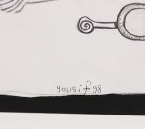 Yousif Chati Abami - Lot van drie werken in gemengde techniek op papier, Zonder titel kopen? Bied vanaf 1!