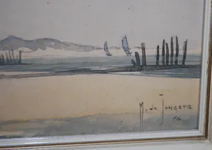 Marius de Jongere - Strandgezicht - aquarel kopen? Bied vanaf 65!