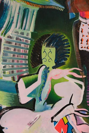 Kees Mol - Acryl op board, Binnen silhouet - Ingelijst kopen? Bied vanaf 60!