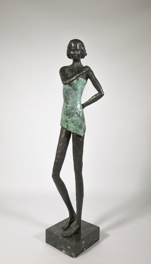 Isabel Ruys-Dudok van Heel - Bronzen beeld met tweekleurig patina, Eerste dans kopen? Bied vanaf 1300!
