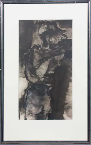 AcheterAd Beekmans - Gouache op papier, Geabstraheerd naakt - Ingelijst? Enchérissez de 30!