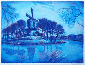 Jan Hollenberg - ets - Molen van Piet – Alkmaar 35/50 - 21867 verkocht voor € 35!