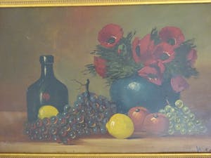 Niet of onleesbaar gesigneerd - Fruit met bloemen vaas kopen? Bied vanaf 1!