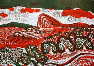 Jenny Dalenoord - Kleuren houtsnede: De olijfbomen - 1954 verkocht voor € 49!