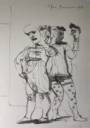 Theo Daamen - Inkt/aquarel-tekening Theo Daamen kopen? Bied vanaf 79!