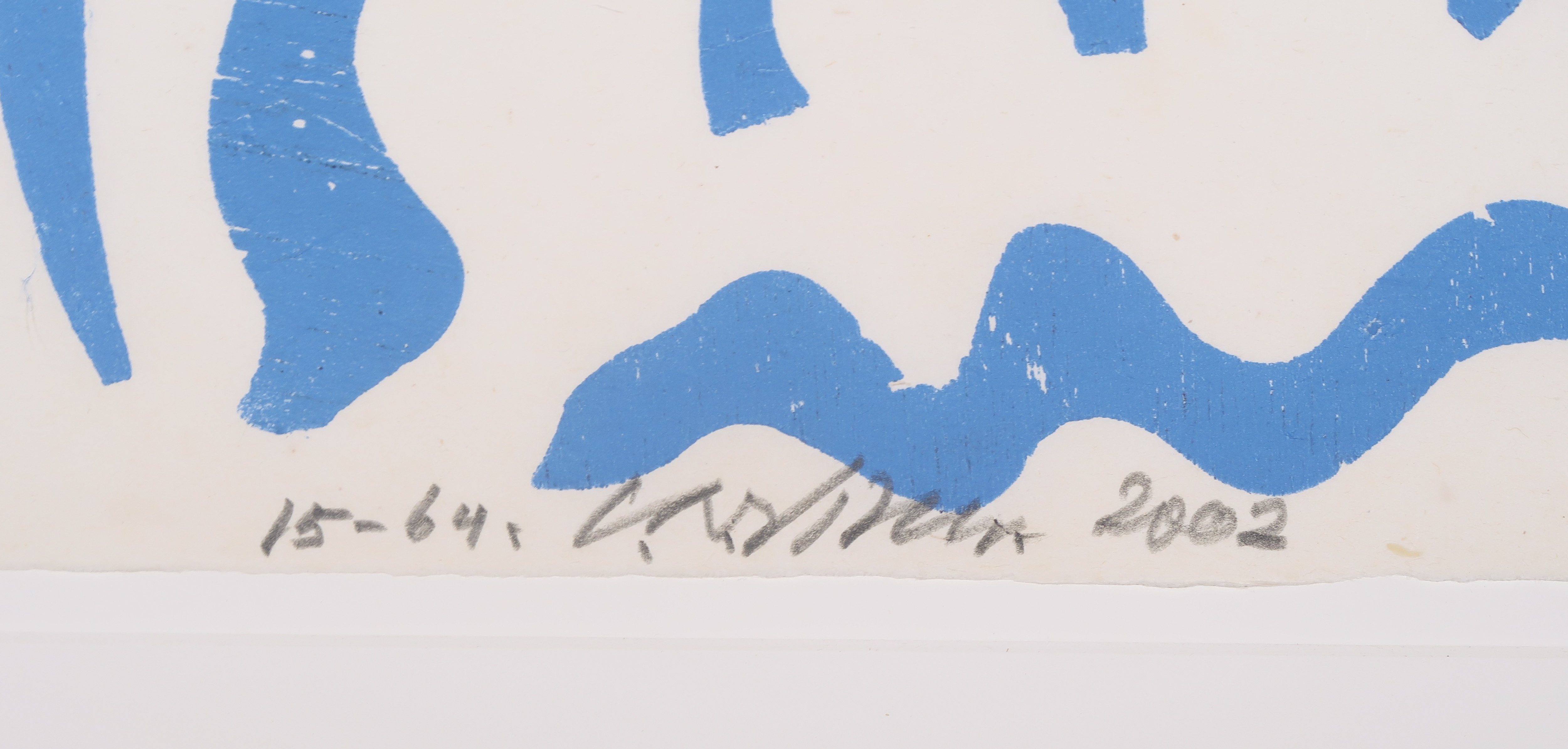 Carel Visser - Houtsnede, Z.T. (blauw) kopen? Bied vanaf 100!