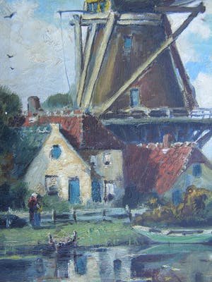 Martinus Josephus Nefkens - Landschap met molen kopen? Bied vanaf 50!