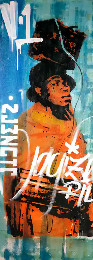 Rodrigo Izolag - Acrylverf op doek, V1 (Zeer groot) verkocht voor € 270!