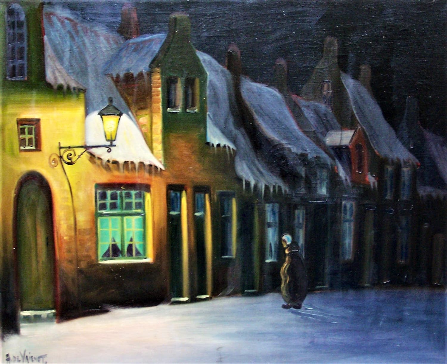 Albrecht De Vriendt - Winteravond. verkocht voor € 60!