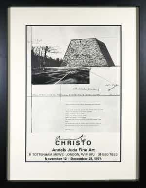 Christo - Handgesigneerd affiche, Christo Annely Juda Fine Art - Ingelijst verkocht voor € 200!