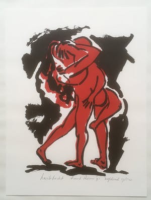 Marc Jonk - en 5 andere. Zeefdrukken. Thema liefde kopen? Bied vanaf 35!