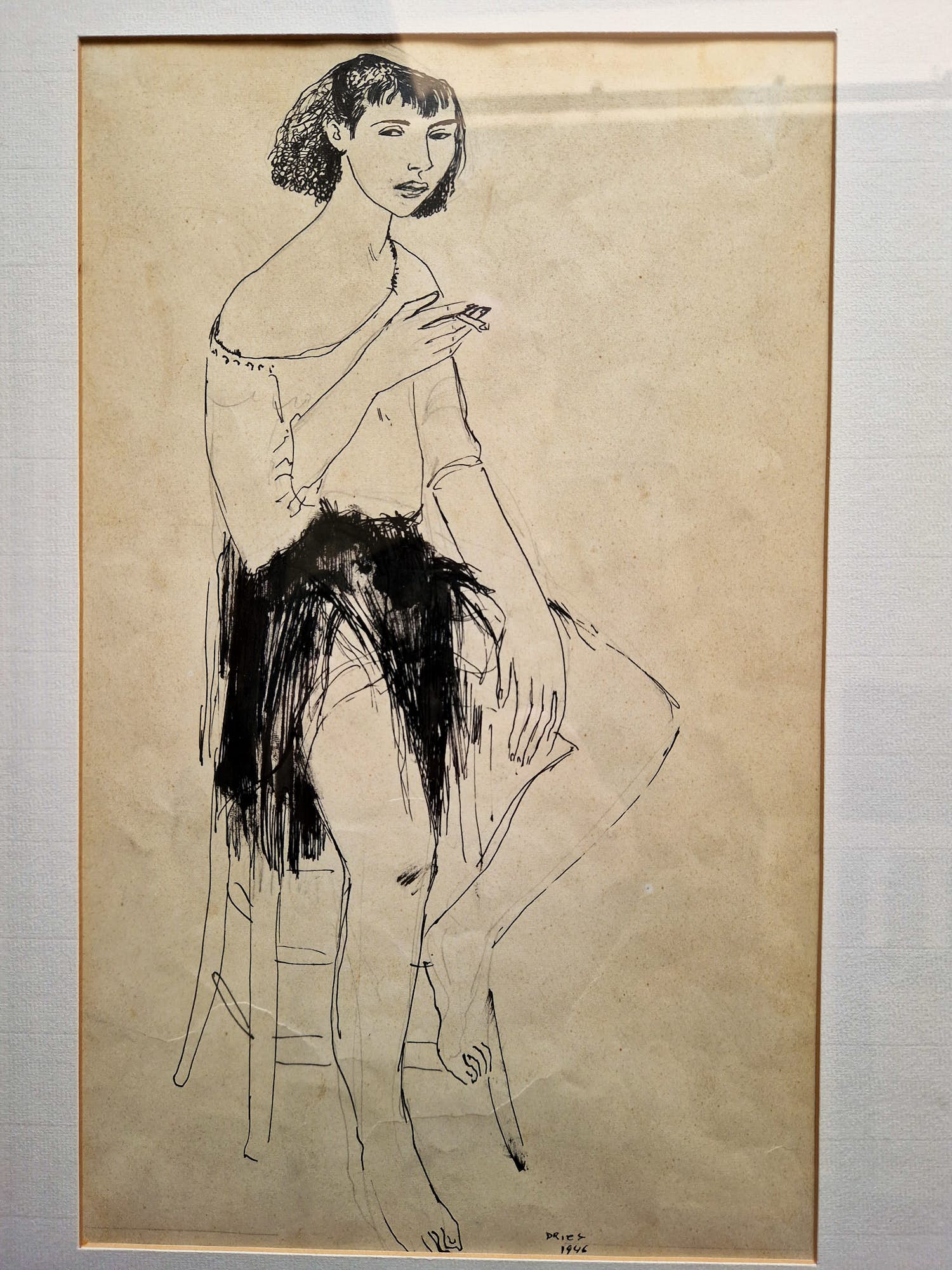 Dries van den Broeck - Vrouw op kruk (1946) verkocht voor € 75!