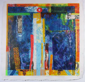 Jos Verwiel - Zeefdruk, Blue Tombe - Ingelijst kopen? Bied vanaf 1!