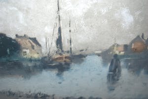 Henry Cassiers - ets/aquatint = waterlandschap met molen = kopen? Bied vanaf 55!