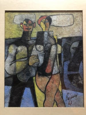 Dirkjan Ribbeling - originele tekening en aquarel 1967 kopen? Bied vanaf 50!