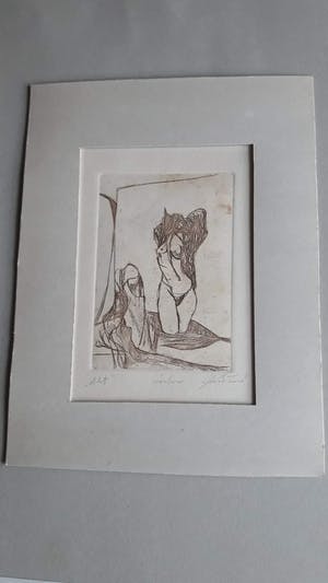 Niet of onleesbaar gesigneerd - Erotische ets/gravure kopen? Bied vanaf 10!