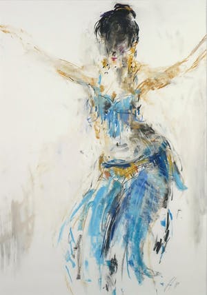 Hans Hellingwerf - Pastel, Buikdanseres - Ingelijst kopen? Bied vanaf 40!